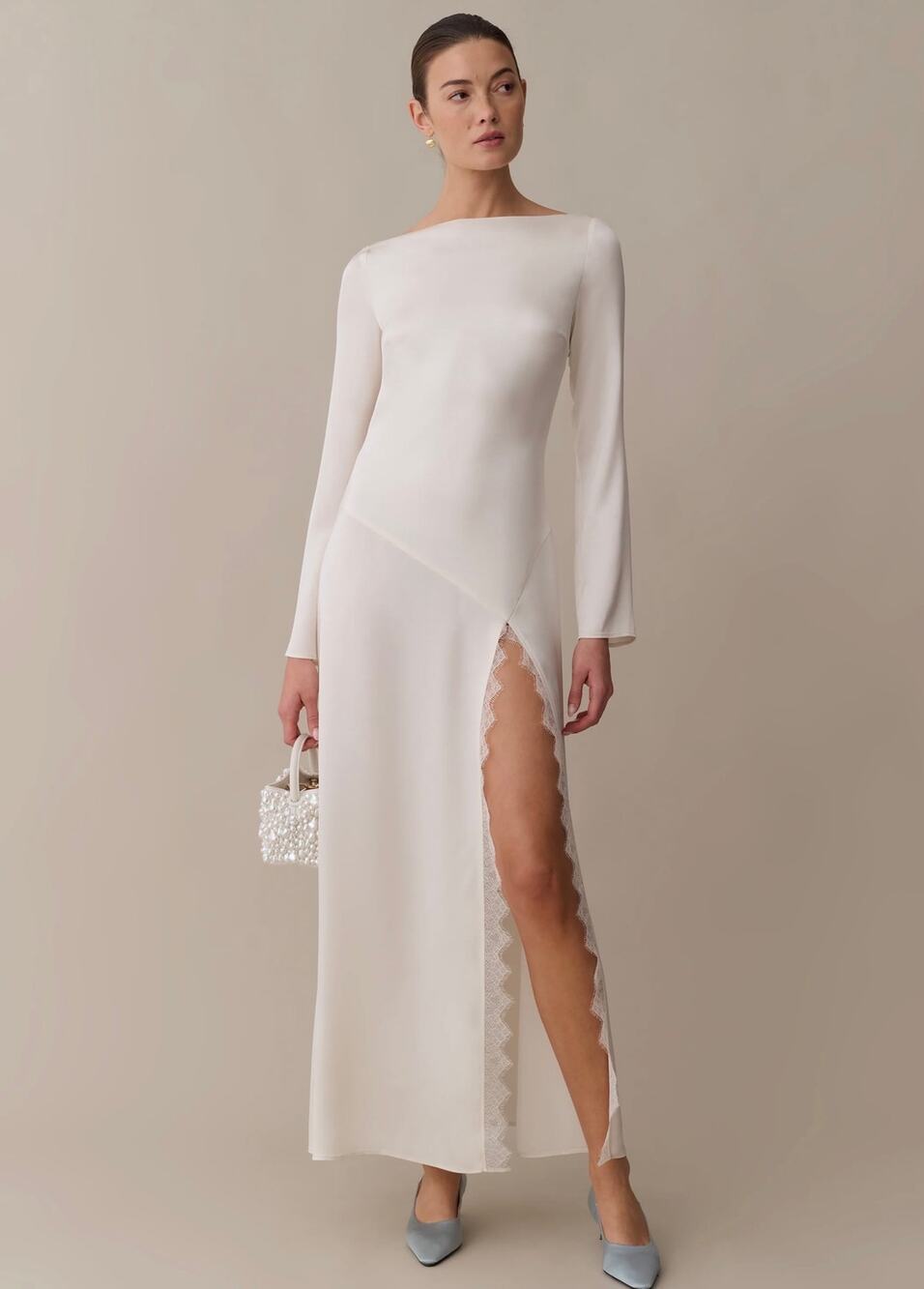 New O.P.T Magdalene Dress satin ivory size M $297
